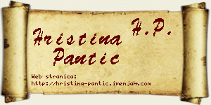 Hristina Pantić vizit kartica